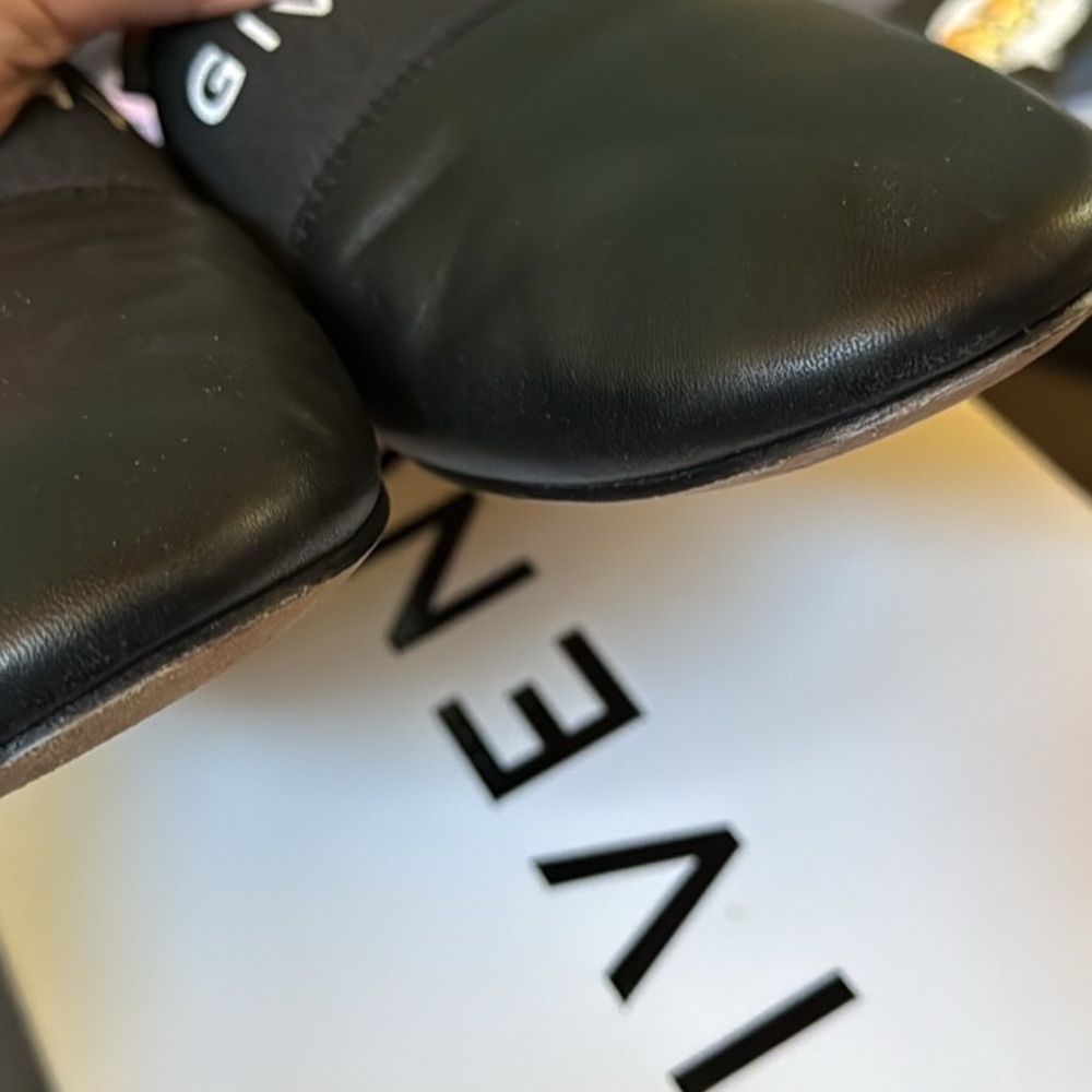Givenchy Black Lamb Leather Mules 37.5 - Picture 3 of 6